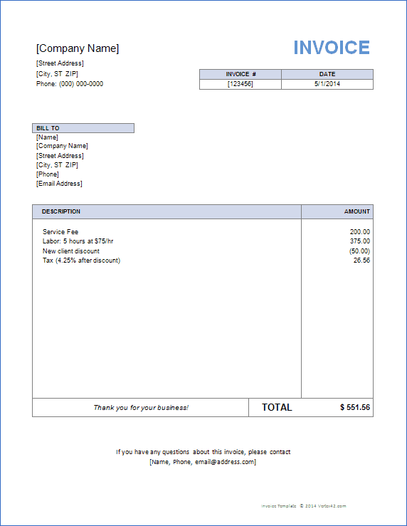 Basic Corporate Invoice Design
