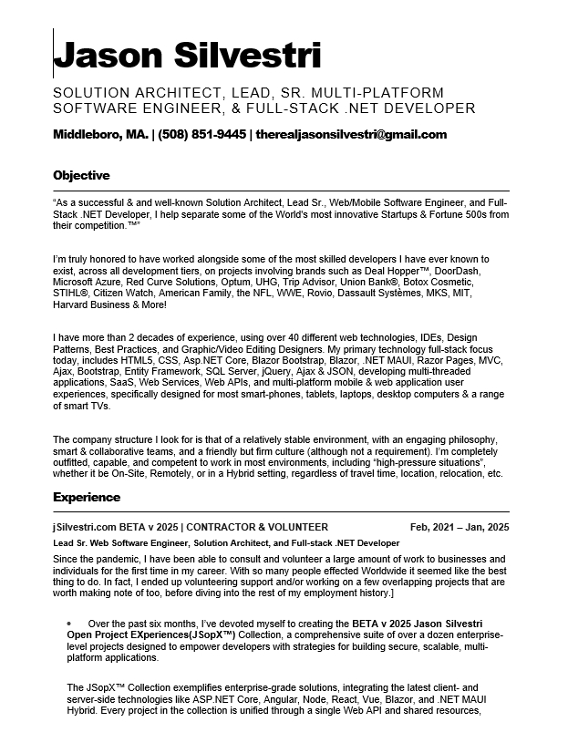 Elegant Black Resume Design