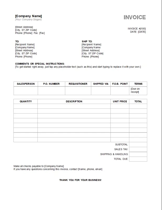 Minimalist and Professional Invoice