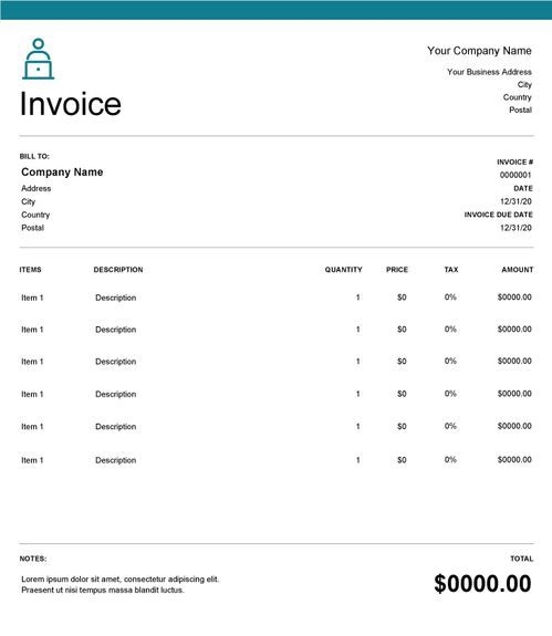 Minimalist Layout Corporate Invoice