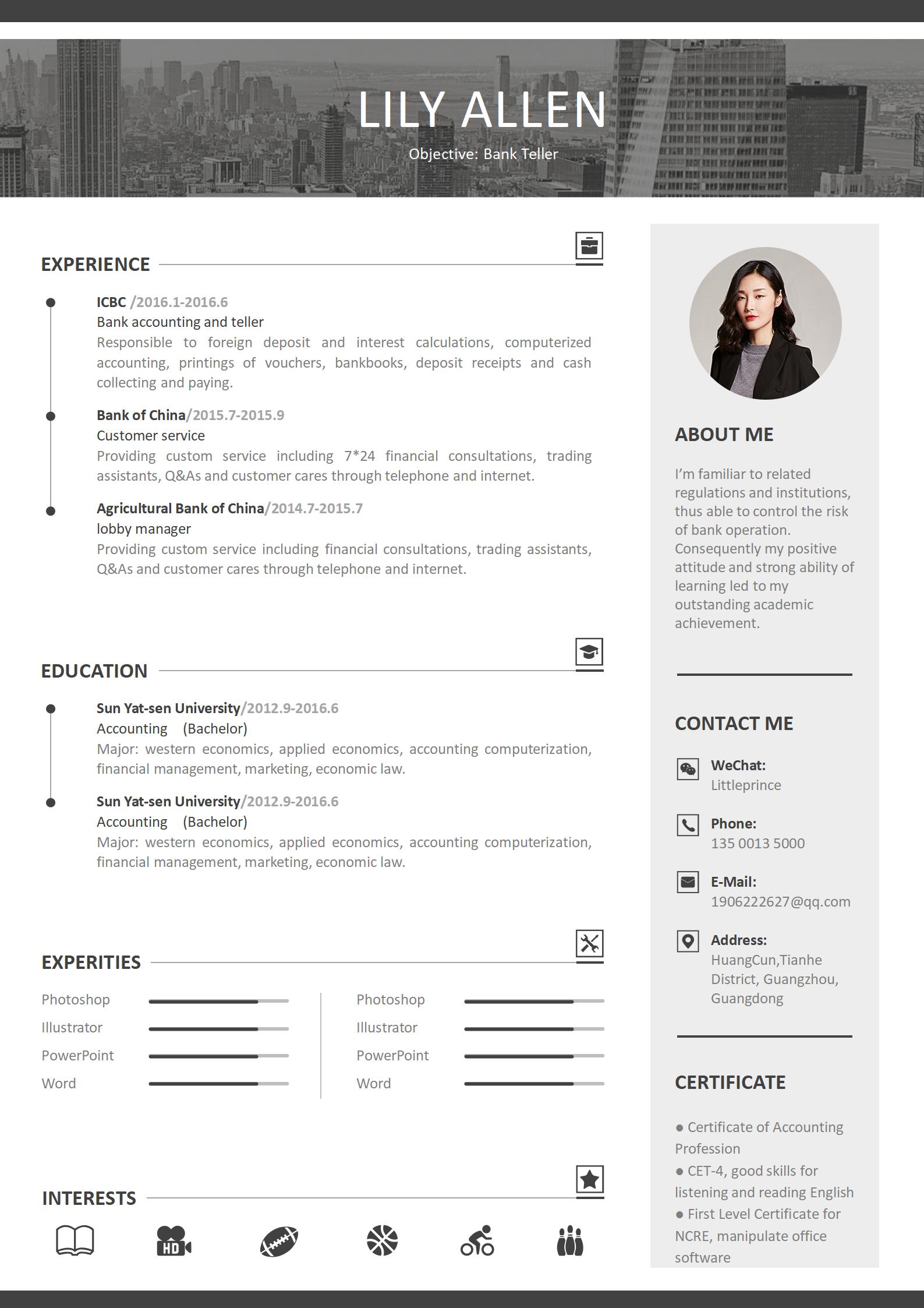 Modern Minimalist Resume with Timeline Layout