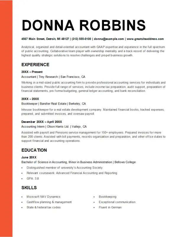 Modern Red-Accent Resume