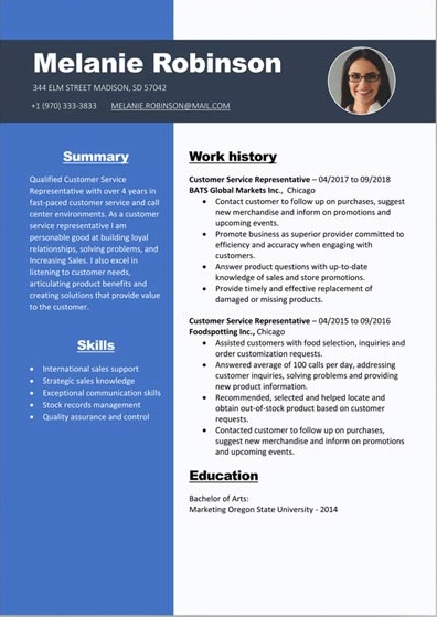 Professional Blue-Collared Resume Design