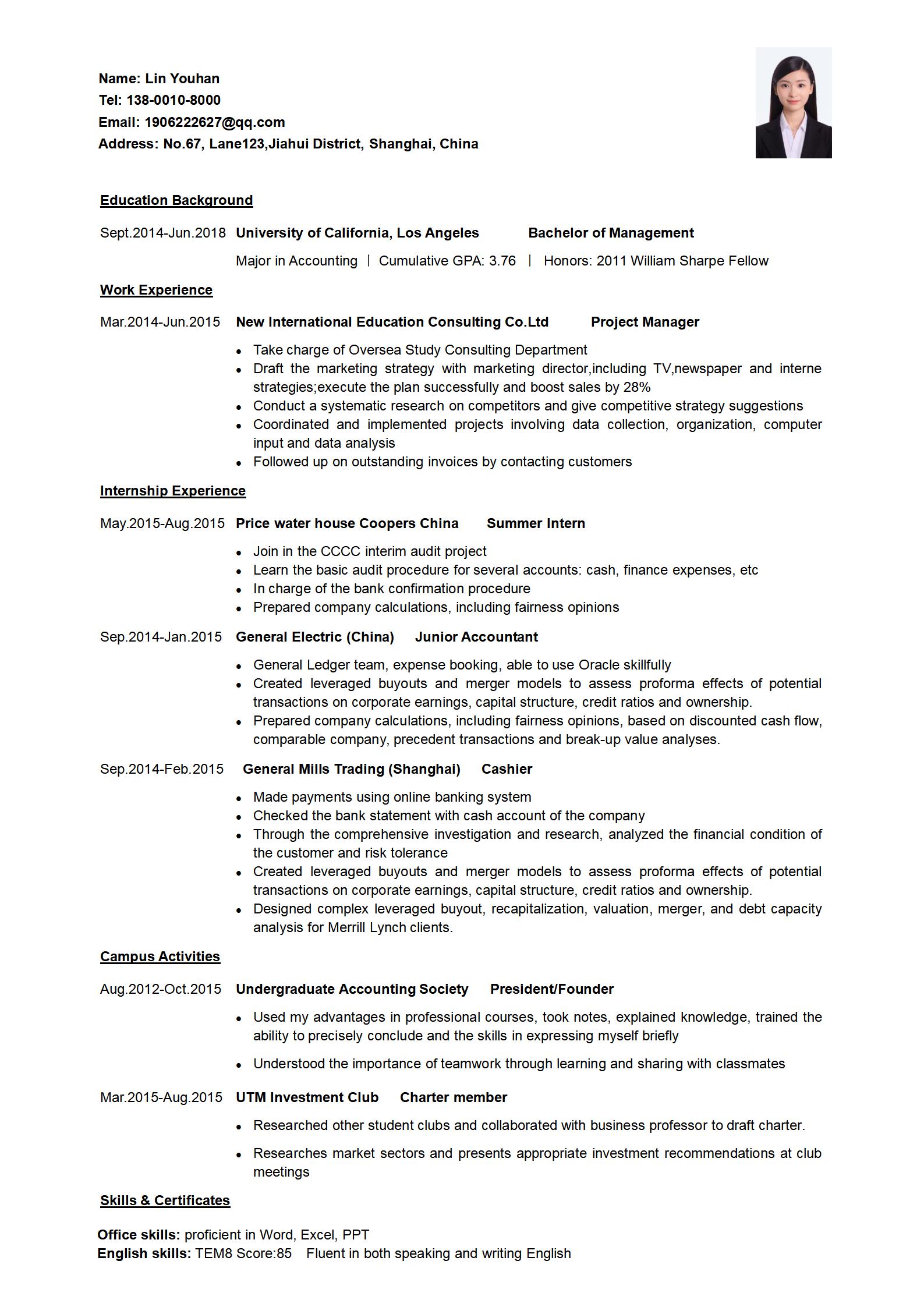 Professional Corporate Resume with Clean Layout