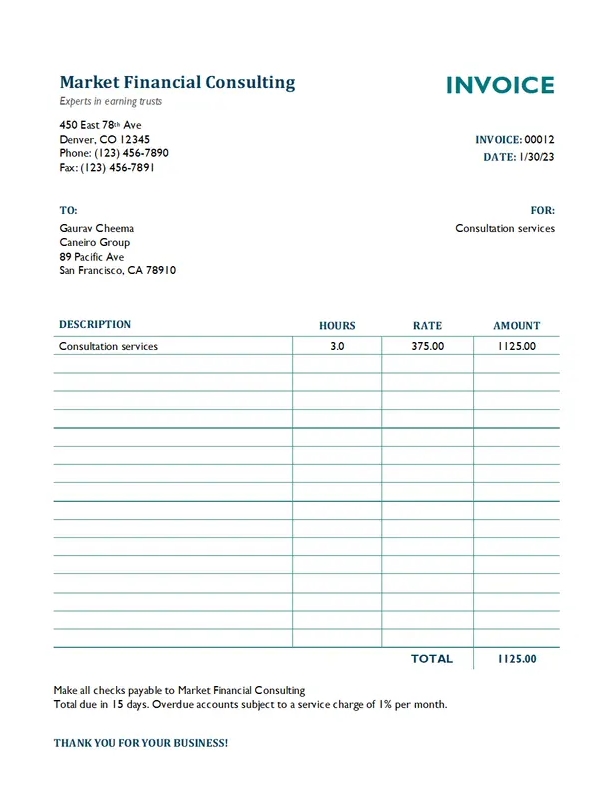 Professional Simple Invoice Design