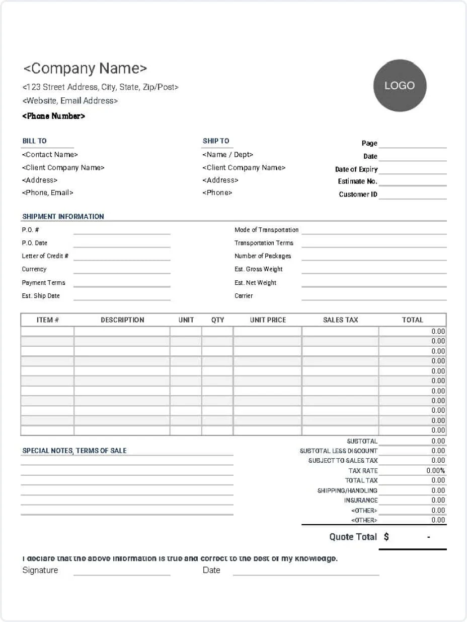 Sleek Monochrome Printer Friendly Invoice Design