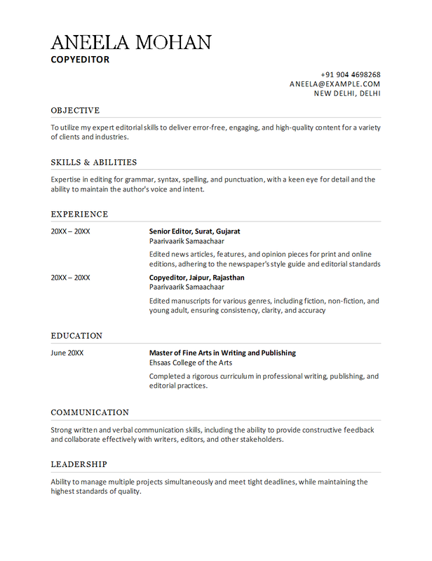 Sophisticated Black and White Resume