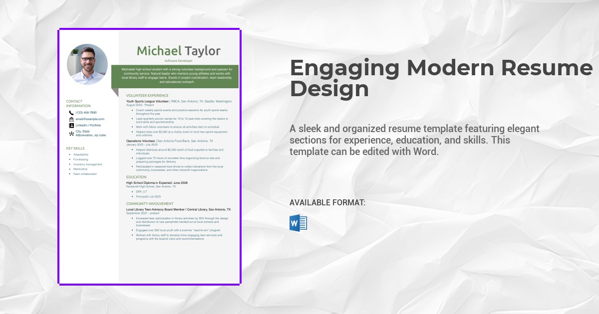 Engaging Modern Resume Design Template
