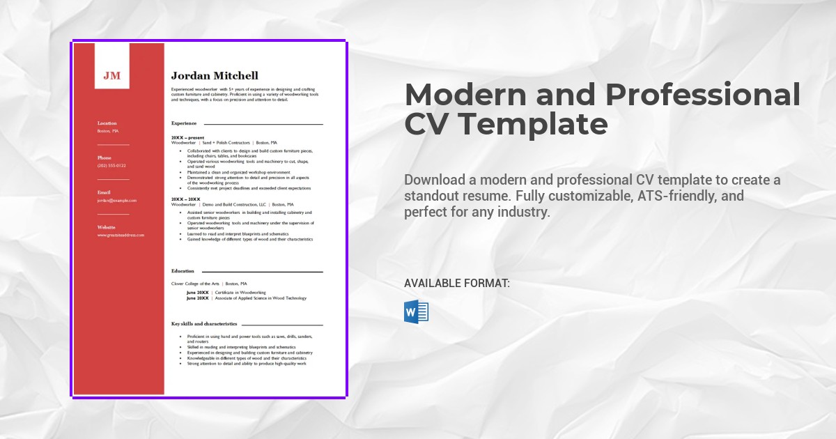 Modern and Professional CV